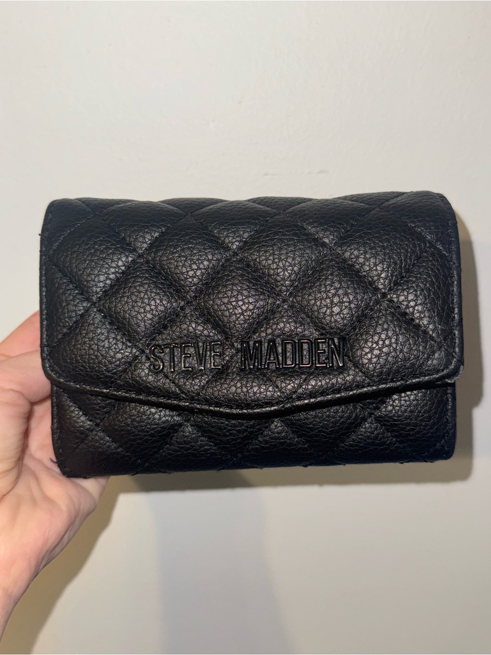 Steve Madden Black Quilted Wallet